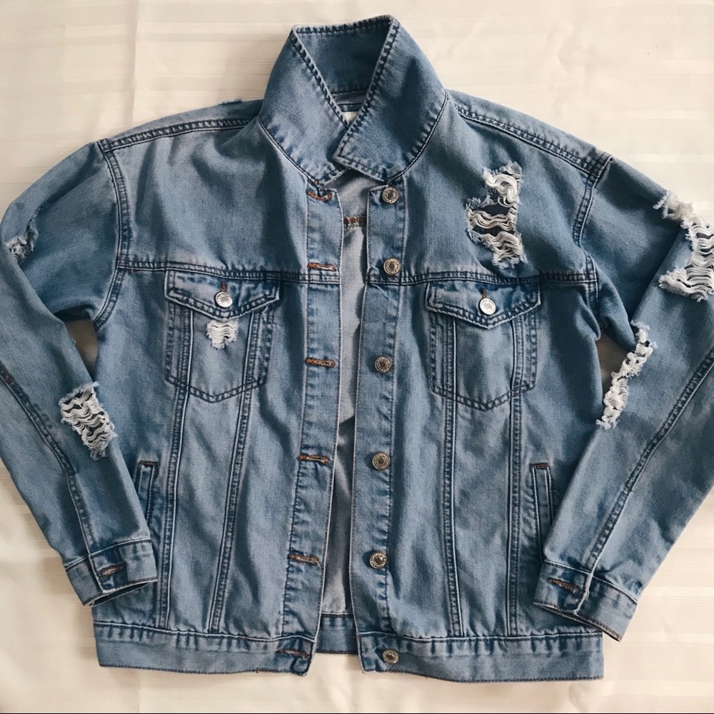 ripped denim jacket